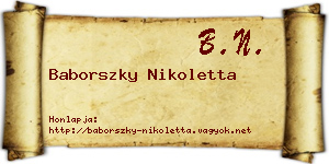 Baborszky Nikoletta névjegykártya