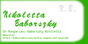 nikoletta baborszky business card